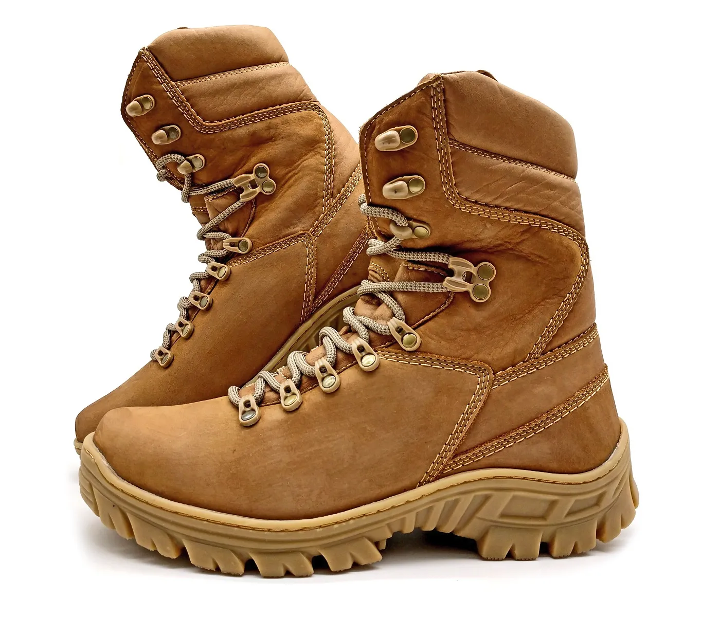 Tactical Boots Tan Genuine Leather Combat Army Military