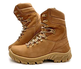 Tactical Boots Tan Genuine Leather Combat Army Military