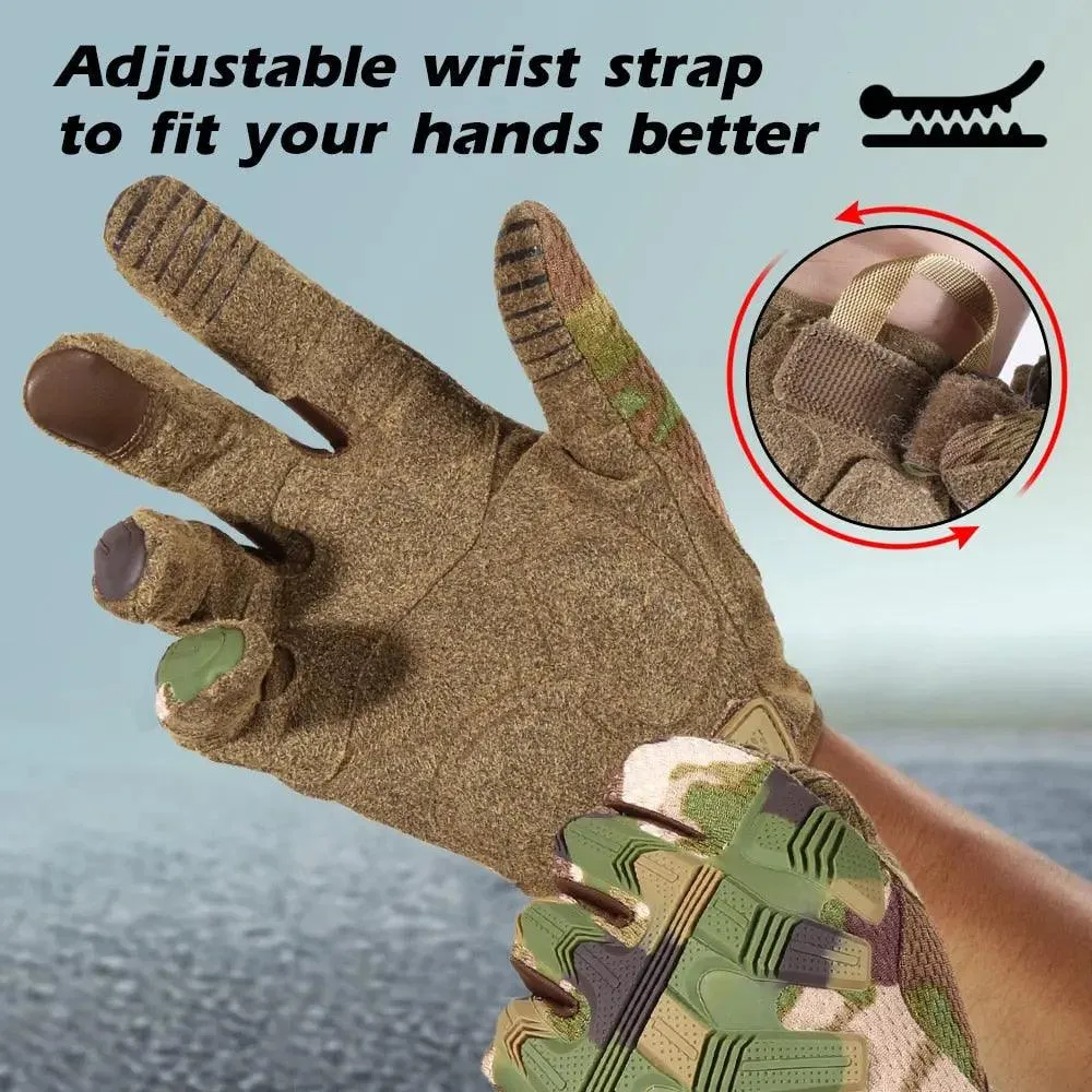 Tactical Full Finger Gloves Touch Screen Army Military Paintball Airsoft Combat Shooting Rubber Protective Anti-skid Men Women