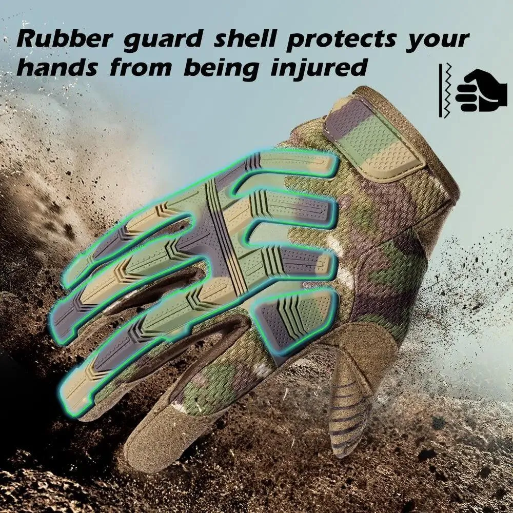 Tactical Full Finger Gloves Touch Screen Army Military Paintball Airsoft Combat Shooting Rubber Protective Anti-skid Men Women
