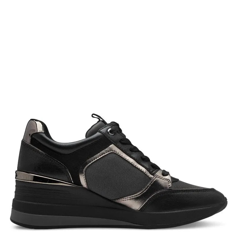 Tamaris Womens Black Wedge Shoe - 1-23703-41