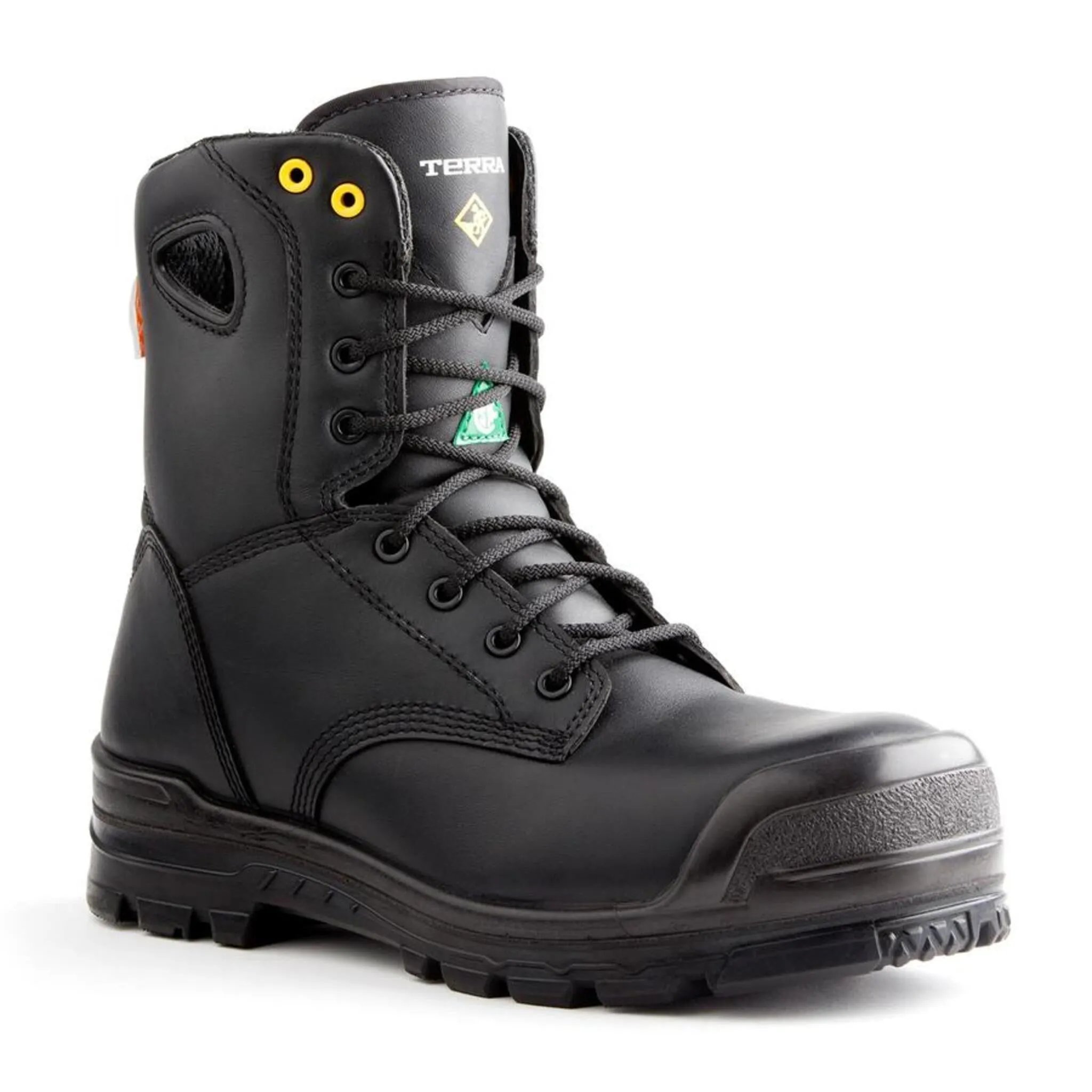 Terra Men's Safety Work Boots Argo 8" Leather Waterproof with Composite Toe and Plate | Sizes 3-14