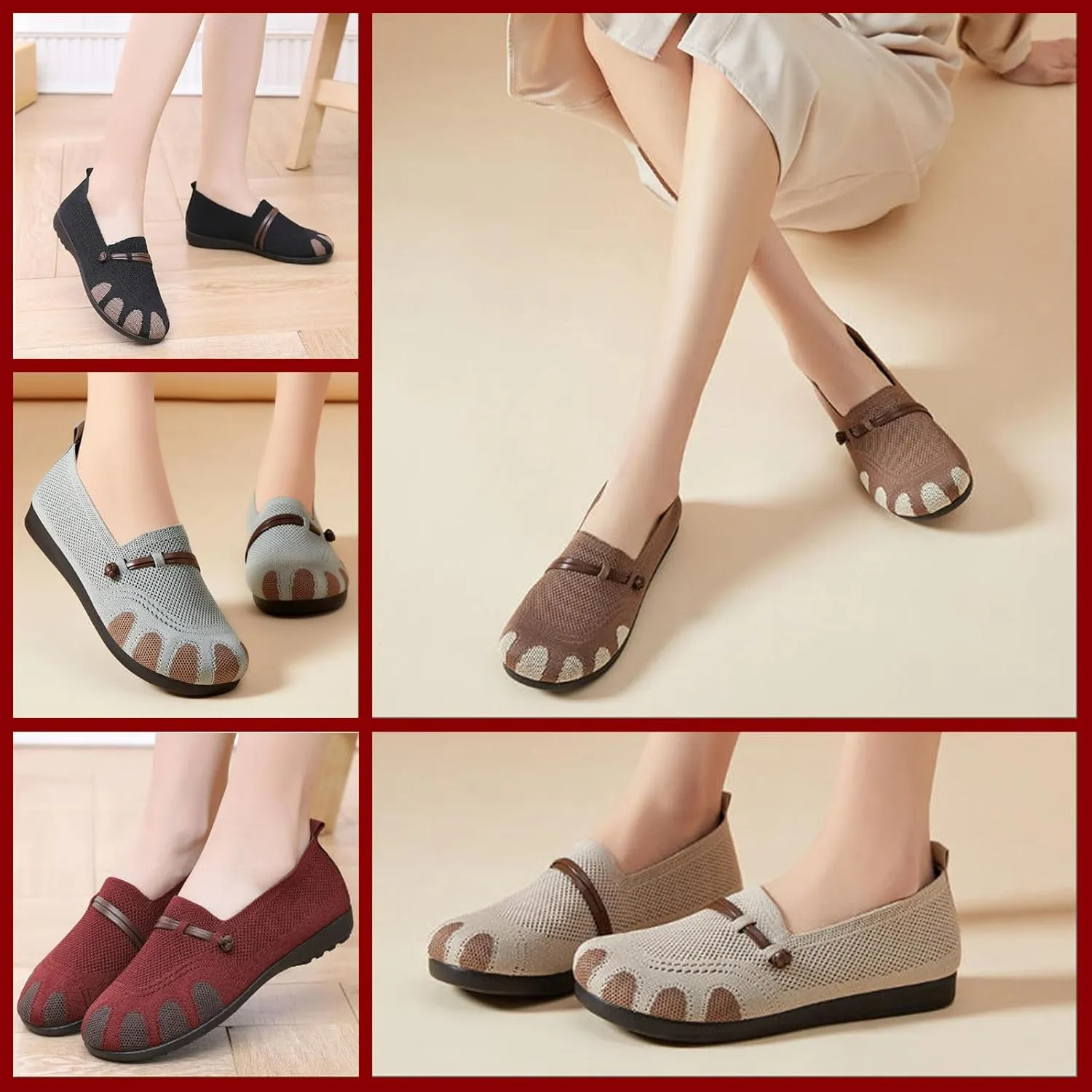 Women's Orthopedic Slip-On Shoes Loafer Comfortable & Breathable Woven Sneakers with Arch Support, Casual Walking, Work & Outdoor Shoes for Nurses