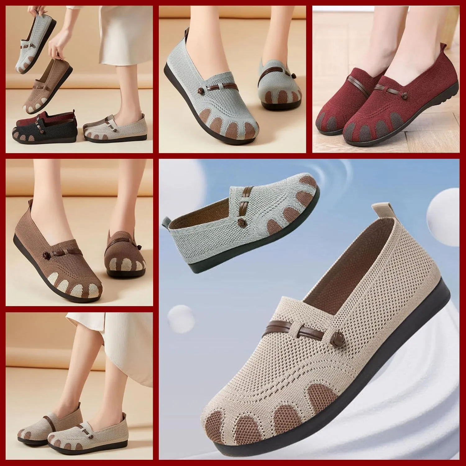 Women's Orthopedic Slip-On Shoes Loafer Comfortable & Breathable Woven Sneakers with Arch Support, Casual Walking, Work & Outdoor Shoes for Nurses