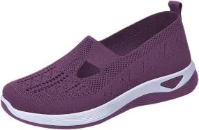 Women's Woven Orthopedic Breathable Soft Sole Walking Shoes Women Sports Shoes Dressy Casual Women's Fashion Sneakers Red Tennis Shoe Loafers Dress Shoe
