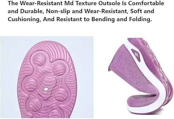 Women's Woven Orthopedic Breathable Soft Walking Shoes Slip-on Diabetic Hands Free Foam Shoes Wide Width with Arch Support Comfort Non Slip Work Sneakers Loafers