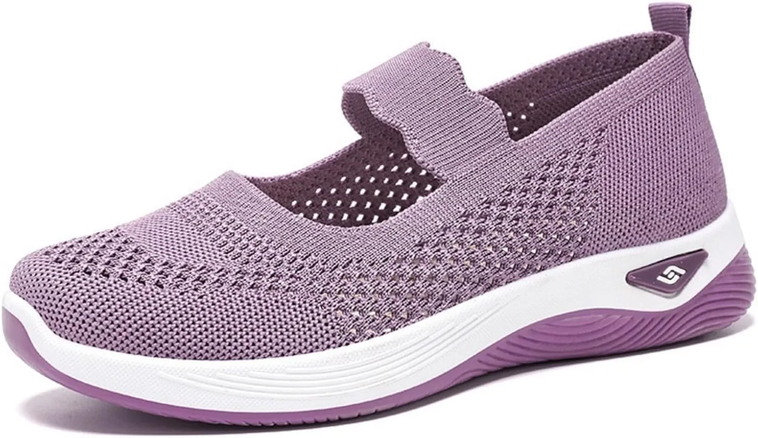 ZWRXW Women's Walking Shoes Wide Width Woven Orthopedic Breathable Soft Shoe Adjustable Go Walk Slip On Shoes with Arch Support Lightweight Comfortable Healthy Footwear for Diabetic